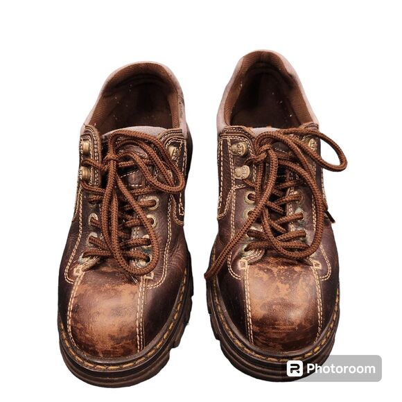 Vintage GBX Lug Sole Steel Toe Lace-Up Ankle Boot Work Shoe 11M - Picture 3 of 8